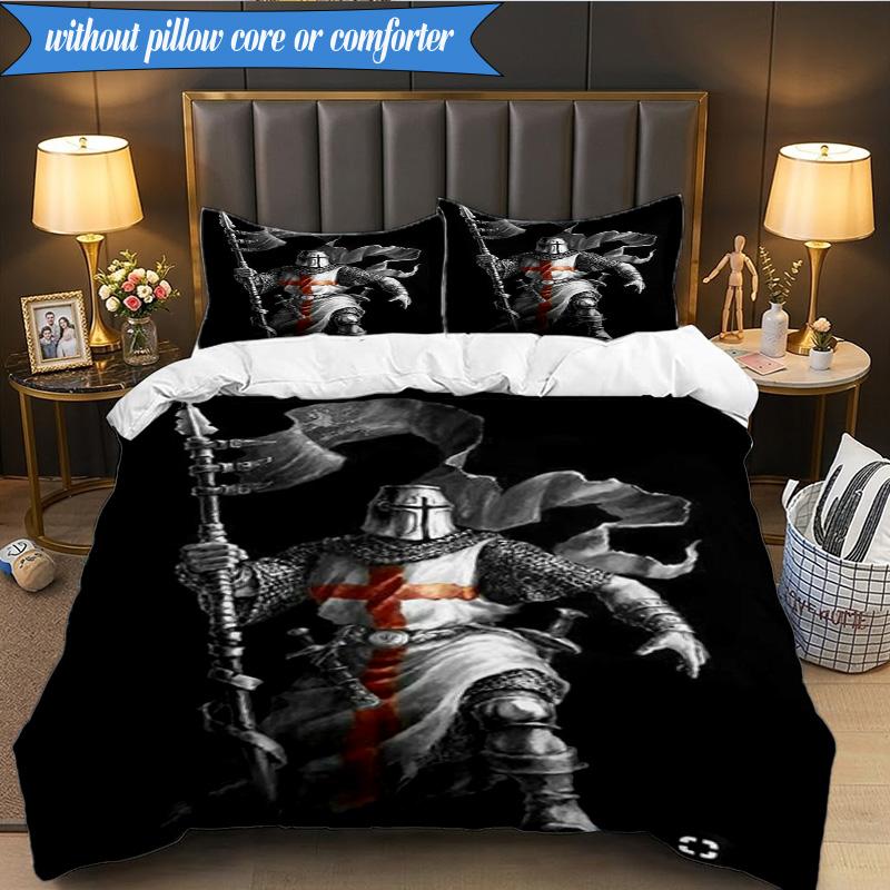 Knightly Crusader Armor 3pcs K-pop Music Group Bedding set,Ideal for Bedroom, Dormitory,Including Duvet Cover And 2pcs Pillowcases,Fan Gifts