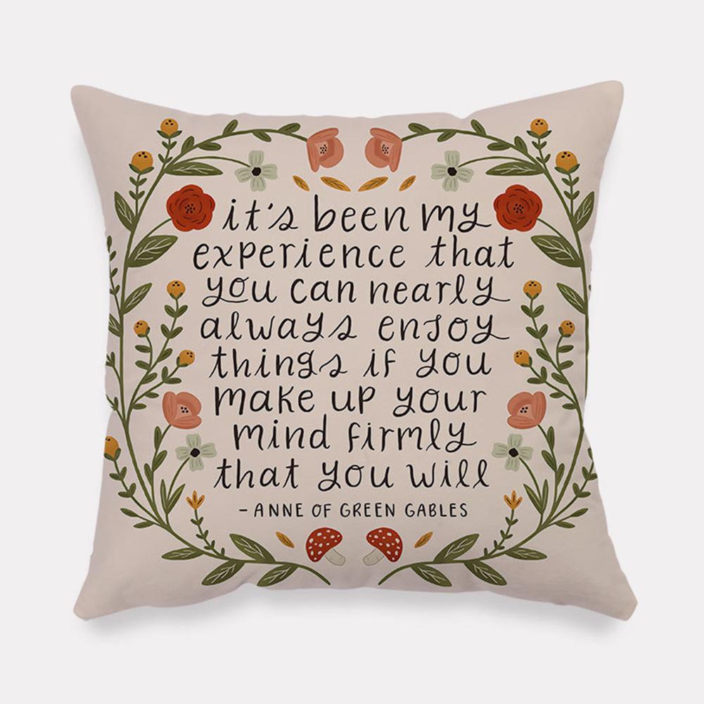 [ Ready Stock Flannel Square Bedside Pillowcase, Pastoral Home Atmosphere Cartoon Anime Pattern Cushion Protective Cover 45x45cm