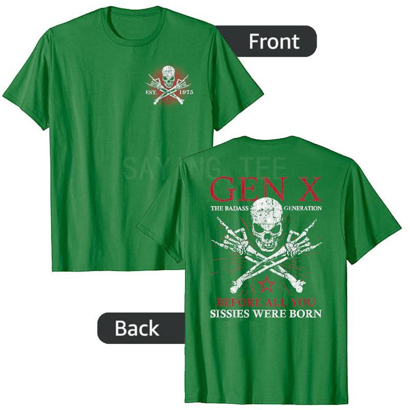 Gen X 1975 Badass Generation First of The Last Real Ones TShirt Y2k Design Skull Skeleton Halloween Costume Cool Novelty Gift S