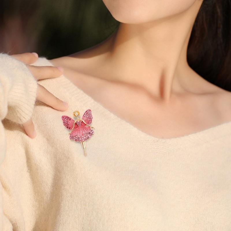 Unique Rhinestone Ballet Dancer Pin for Women and Girls Stylish Jewelry for Events