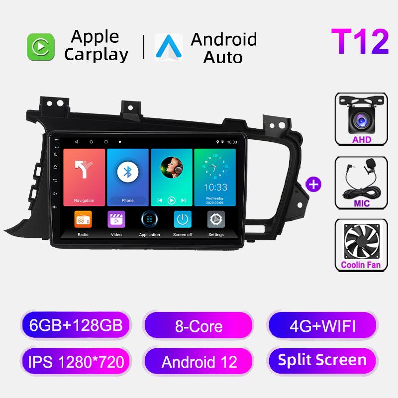 For Kia Optima 3 K5 TF 2010-2015 Car Radio 4G WIFI Multimedia Video Player Navigation GPS Wireless Carplay Android 12 Autoradio