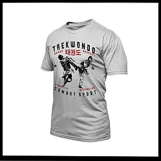

taekwondo t-shirt martial art fighting self defense fitness fighter white tee L