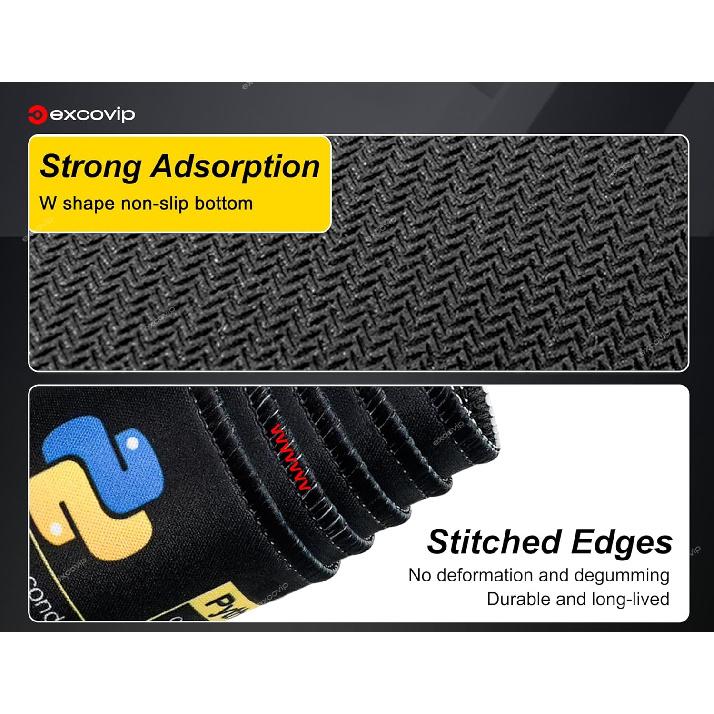 Python Commands Shortcuts Mouse Pad -80x30x0.2 Cm Extended Large Cheat Sheet Mousepad PC Office Spreadsheet Keyboard Mouse Mat Non-Slip Stitched Edge