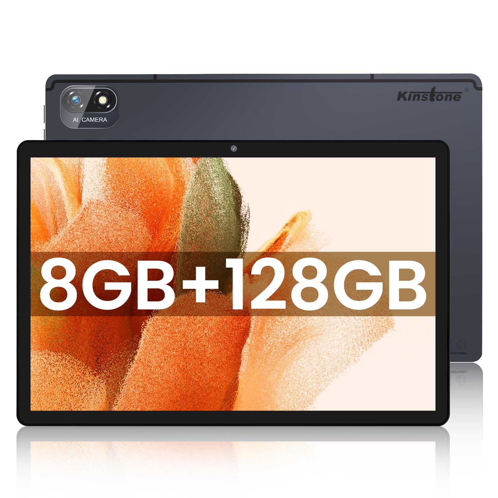 

Kinstone Gaming Android 12 5G CPU 1920x1200 FHD IPS Large 8000mAh GMS Face Japanese Instruction Manual Ideal for Online Classes 10.1-inch Tablet, сірий колір