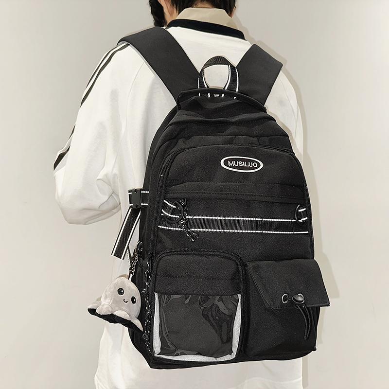 Sac à dos d'école pour étudiant, sac à dos de couleur unie pour femme, sac à dos d'ordinateur pour homme