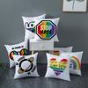 Rainbow Heart Pattern Nordic Sofa Cushion Cover Peach Skin Pillowcase Home Decor Pillowcase