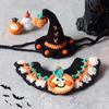 Durable Breathable Halloween Pets Costumes Clothes Pumpkin Halloween Cat Headgear Tie Ghost Cat Woven Hat Bib For Dog Rabbit