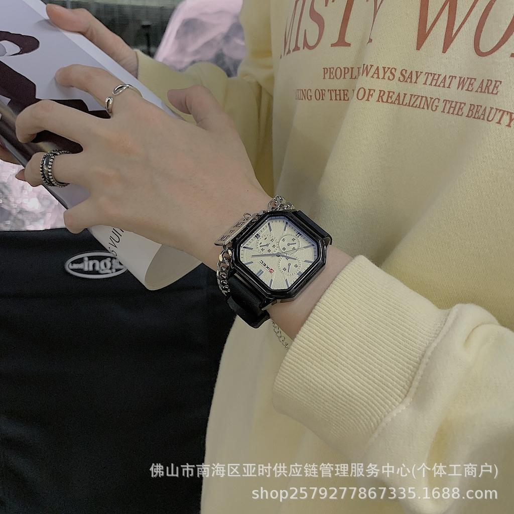 Vikec Sports And Leisure Watch Men'S Personality Trend Fashion Junior High School Students Silicone Square Large Dial