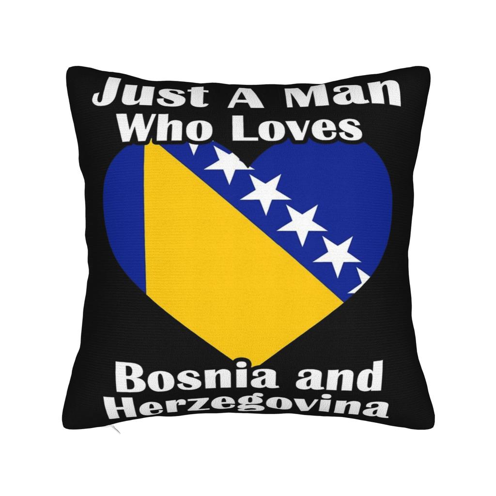Decorative Pillowcase Bosnia and Herzegovina Flag Merchandise Home Throw Pillow Case Cover Zippered Multi-Size