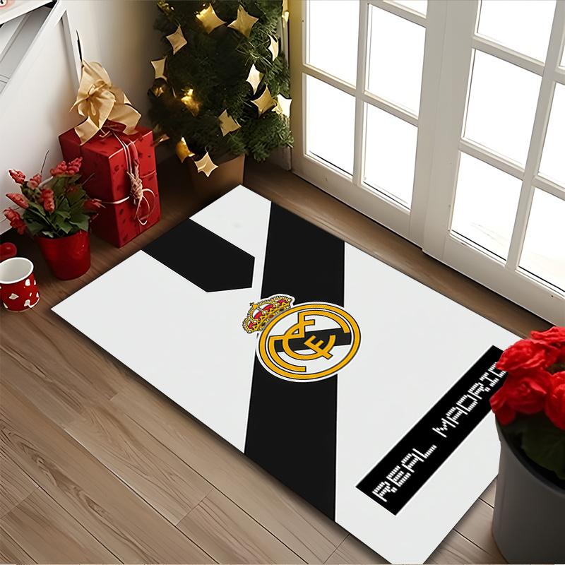 Real Madrid Print Area Rug, Multi-functional Office Chair Sofa Carpet, Easy Clean Carpet for Home and Living Spaces