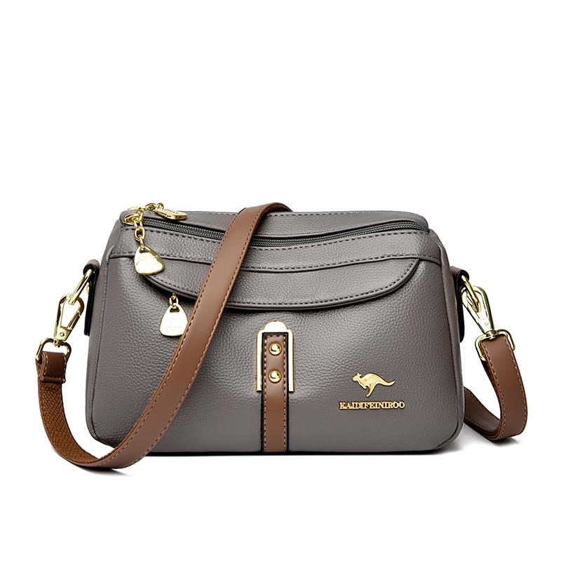 Brand Design Three Layers Fashion Shoulder Messenger Bags Luxury Soft Leather Crossbody Sac Quality Small Handbags and Purses
