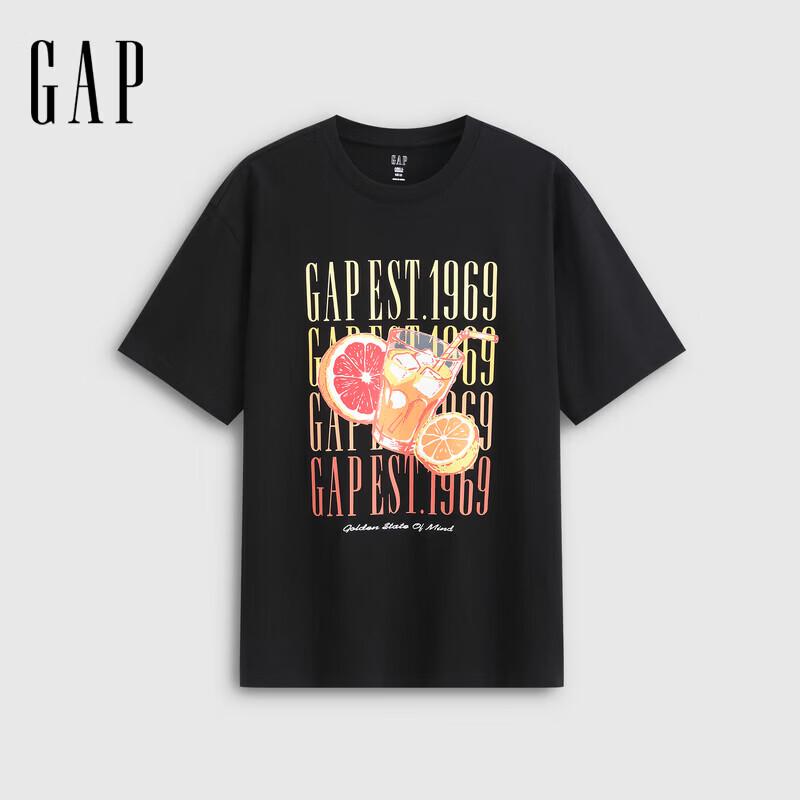 GAP Unisex 2026 Summer Printed Crew Neck T-Shirt S