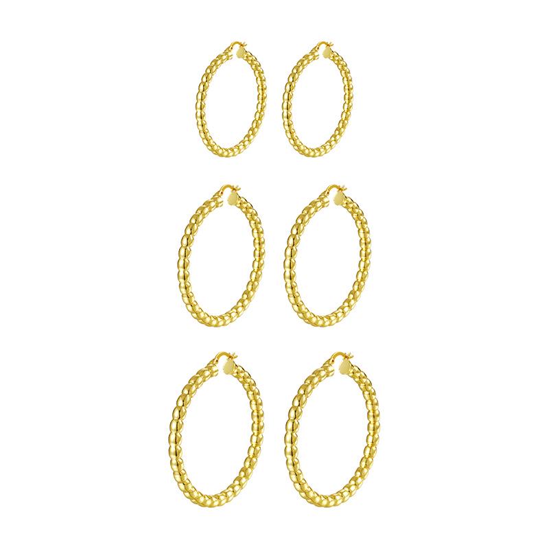 Chic European Beaded Hoop Earrings: Gold & Silver, Elegant Versatile Statement Ear Cuffs for Women