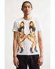 Mirror TeeT-Shirt Loose Crew Neck Trendy Men's Women's Short Sleeve Versatile Vintage Alphabet Pattern T-Shirt