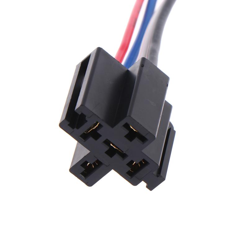 Automotive Relay 12V/24V 5Pin 40A Car Relay With Harness Socket Black Red Copper Terminal Auto Relay Socket SPDT Harness Cable