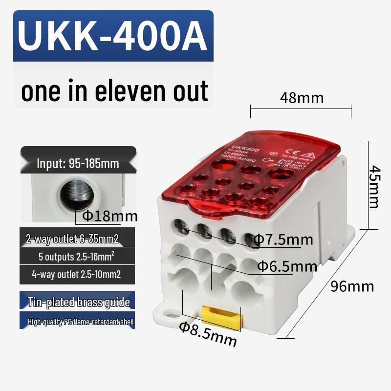 UKK Hochstrom-Anschlusskasten: Einpolige Schiene, Mehrfachausgangsverdrahtung