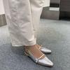 Low heel flat made in 134135100011 [Diana] shoes, Japan, silver, 23.5cm,