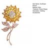 Rhinestone Sunflower Brooch Alloy Flower Lapel Pin Sweater Cardigan Coat Business Suit Clothing Accessories Fashion Jewelry