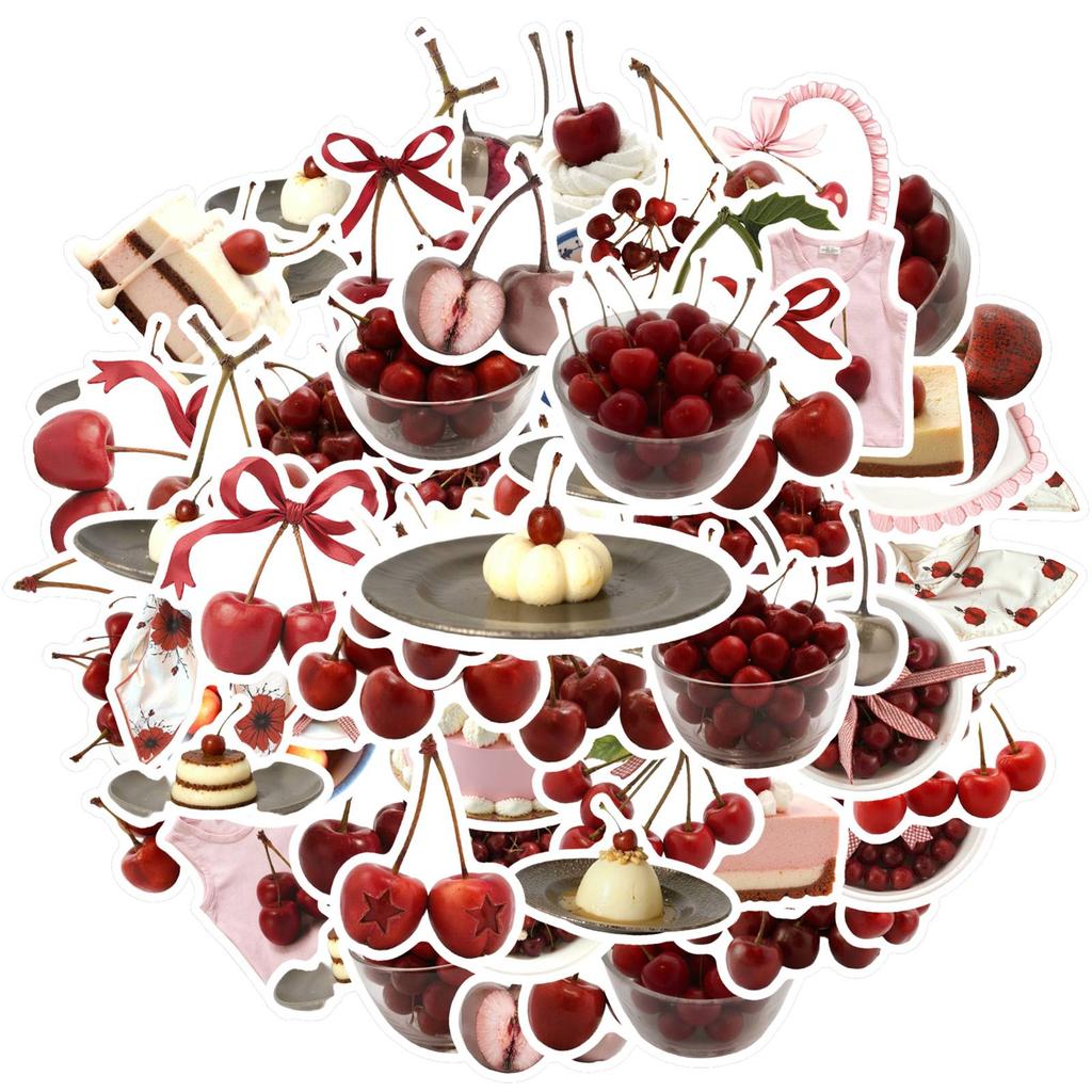 35pcs-50pcs Playful Fruit Stickers Whimsical Dessert Dessert Stickers Fruit Stickers For DIY Phone Laptop Scrapbook Bike Guitar