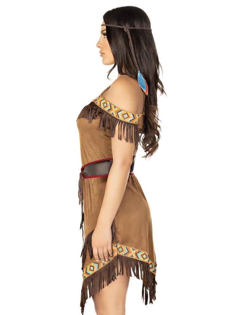 LEG AVENUE Native Princess Fringed Dress Belt Armband Headset XL Brown 85398