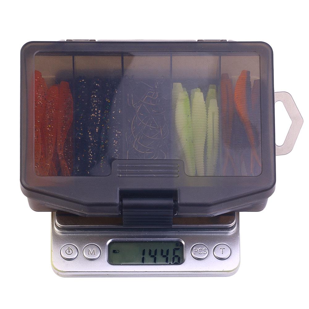 1SET/Offset Worm Hook Set Bionic Fish 6cm V Tail Pesca Gear Crank Swimbait Carp Fishing Tackle Box Bait