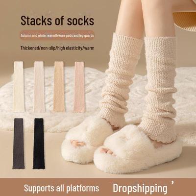 Women's Knee-Length and Over-the-Knee Plush Winter Socks, Thickened for Warmth