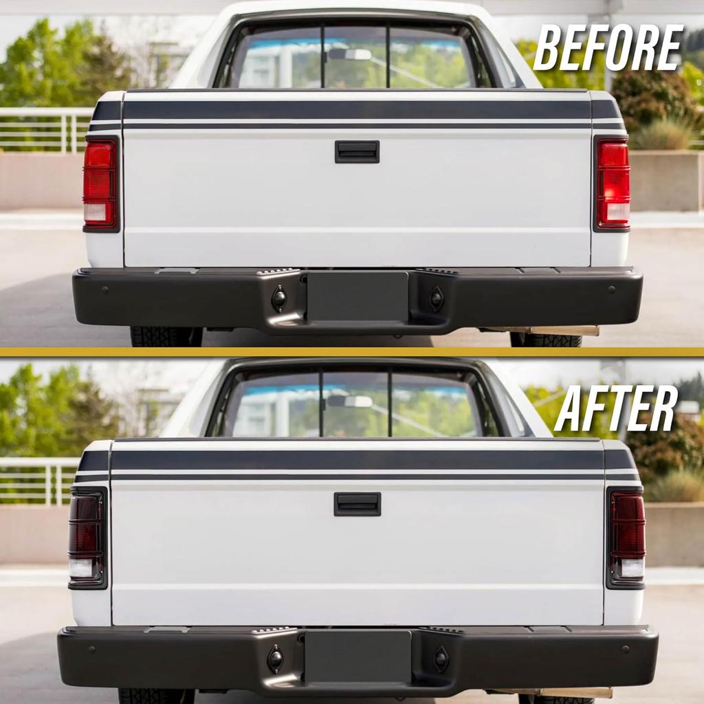 USR 88-96 Dakota Tail Lights Pair - Left + Right - Compatible with 1988-1996 Dodge Dakota & 1981-1993 Ramcharger - Dark Smoke Re