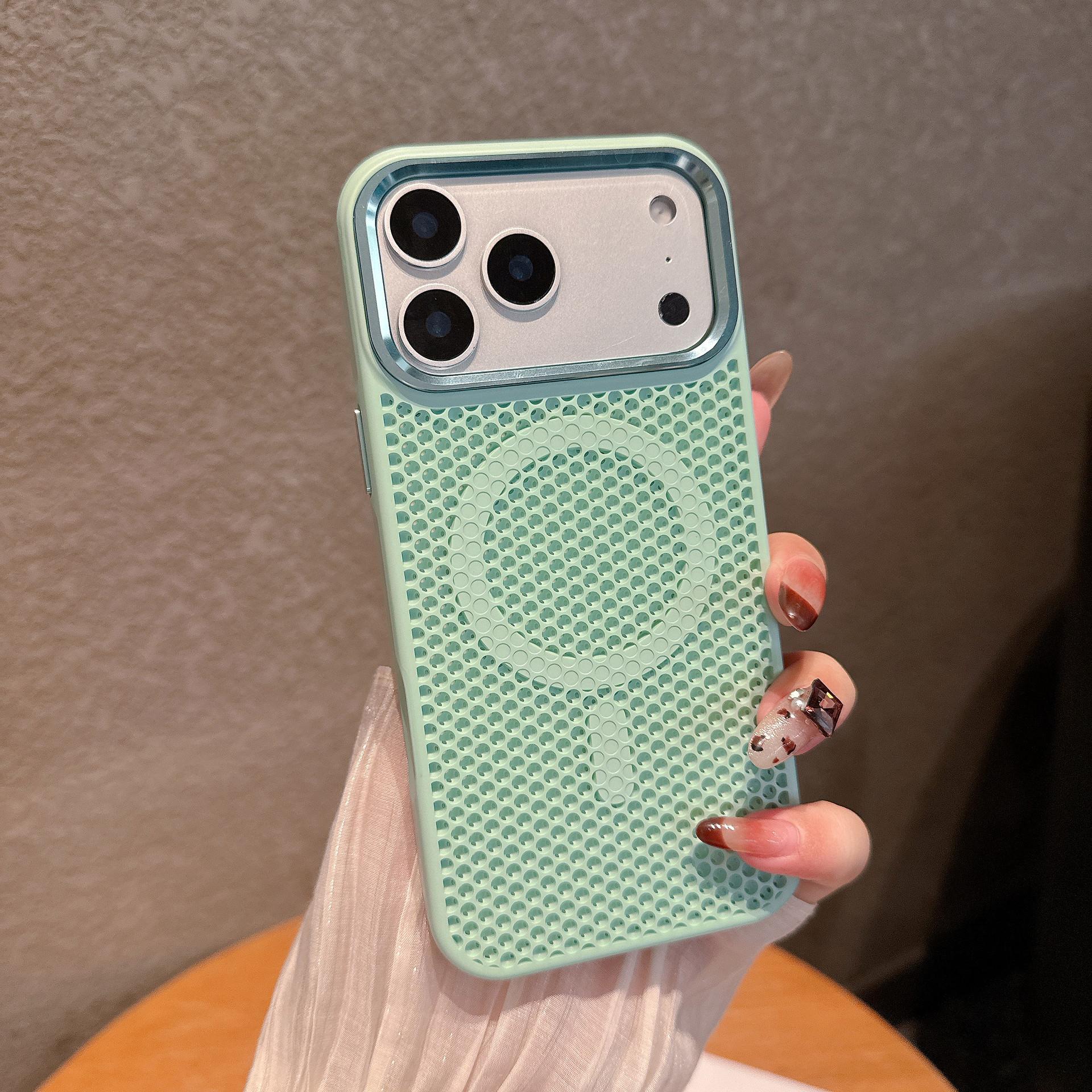 

For Apple 17promax Skin Sensitive Mesh Heat Dissipation Phone Case for IPhone 16 Summer 15 Plus Protective Case 16 For Apple 12Promax