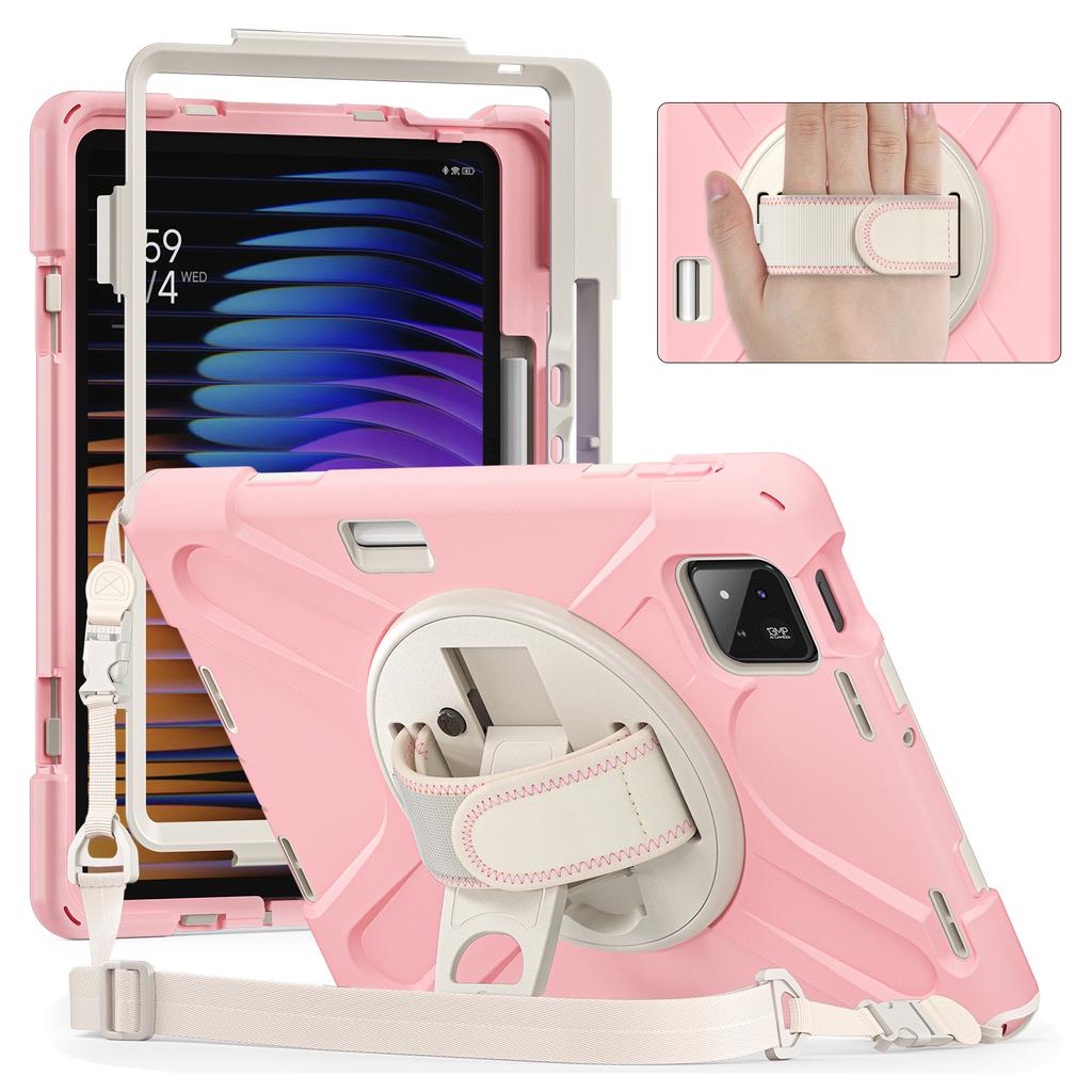 For Xiaomi Pad 8 Pro/Pad 8/Pad 7 Pro/Pad 7 Kickstand Case TPU PC Silicone Tablet Cover with Shoulder Strap