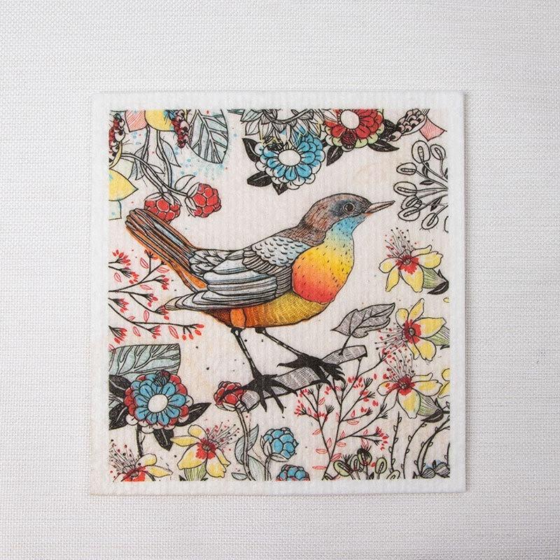 

1Pc Bird Printed Reusable Wood Pulp Cotton Sponge Dish Cloths Oil Remove Wipes Dishwashing Rag Household Kitchen Cleaning Tool 1Pc