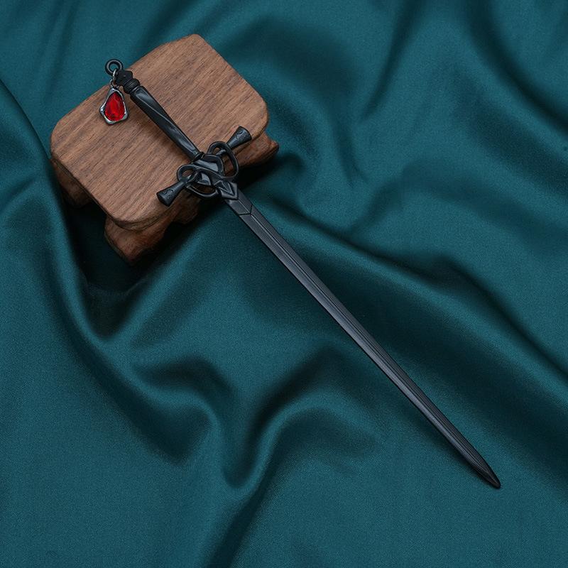 Antique Sword Hairpin, High-End Retro Hanfu Headgear, Hair Accessories, Women'S Plate Hairpin, New Chinese Accessories