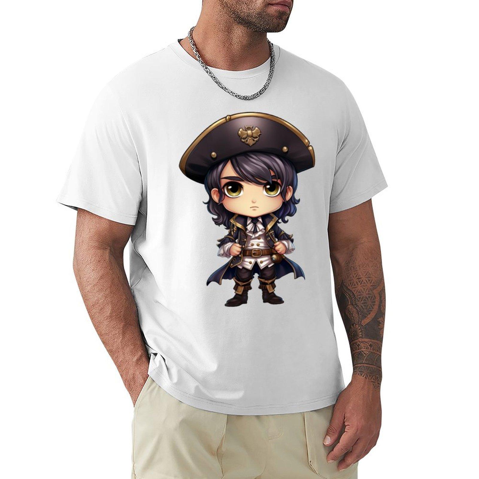 Kawaii Prince Pirate Tshirt Plus Size Short Sleeve Tshirt S