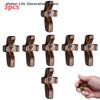 Cross My Heart Encouragement Gift Christian Prayer Handheld Walnut Wooden Cross with Heart To Carry In Pocket, Emotional Support