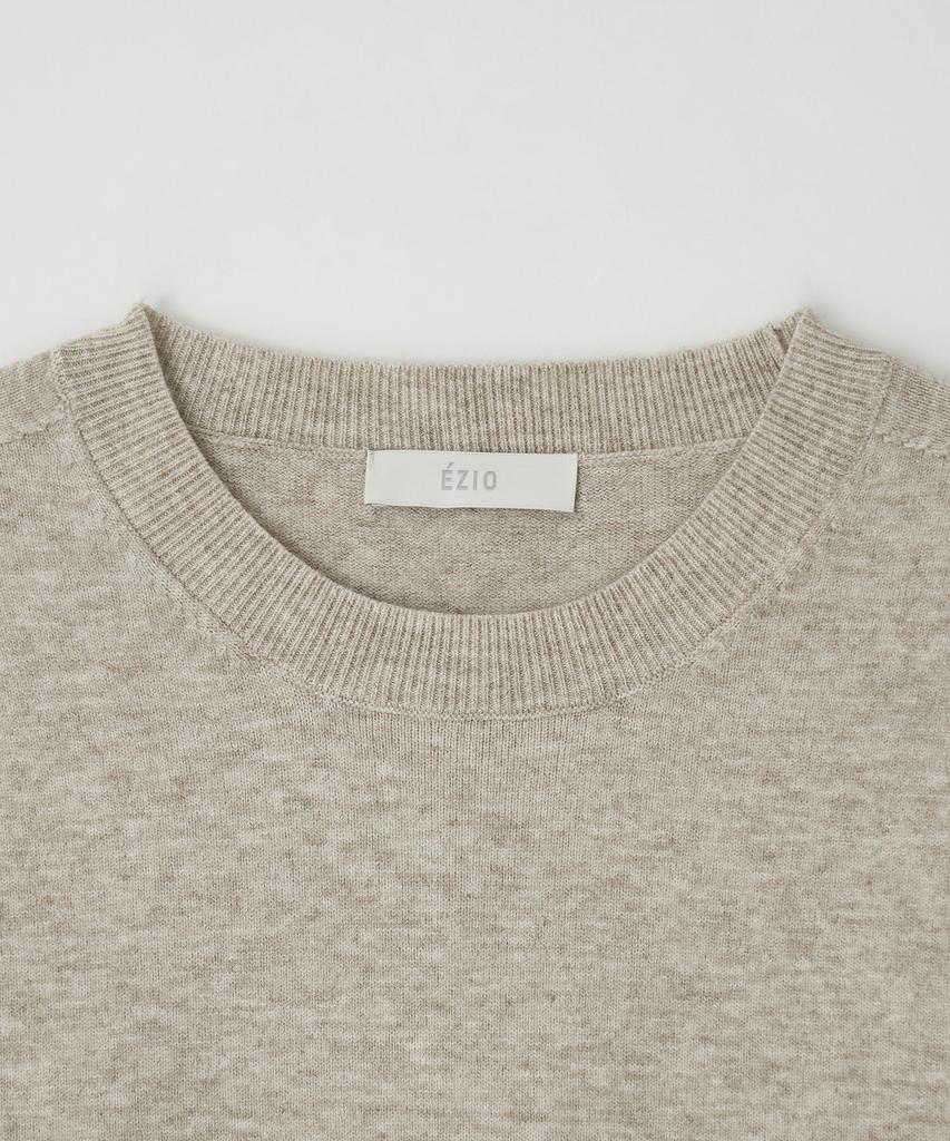 EZIO Wholegarment Cashlike Round Knit_Beige