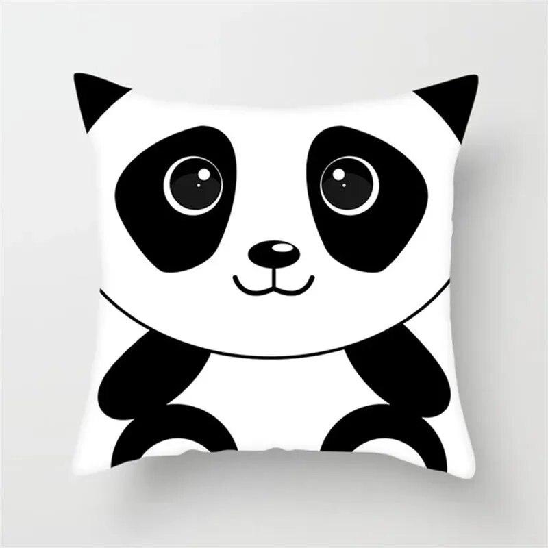 Cute Panda Cartoon Print Pattern Living Room Sofa Car Cushion Cover Luxury Home Decoration Pillow Cover