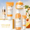 LAIKOU Vitamin C Hautpflege-Set 5-teilig Gesichtsreiniger Toner Serum Creme Augencreme