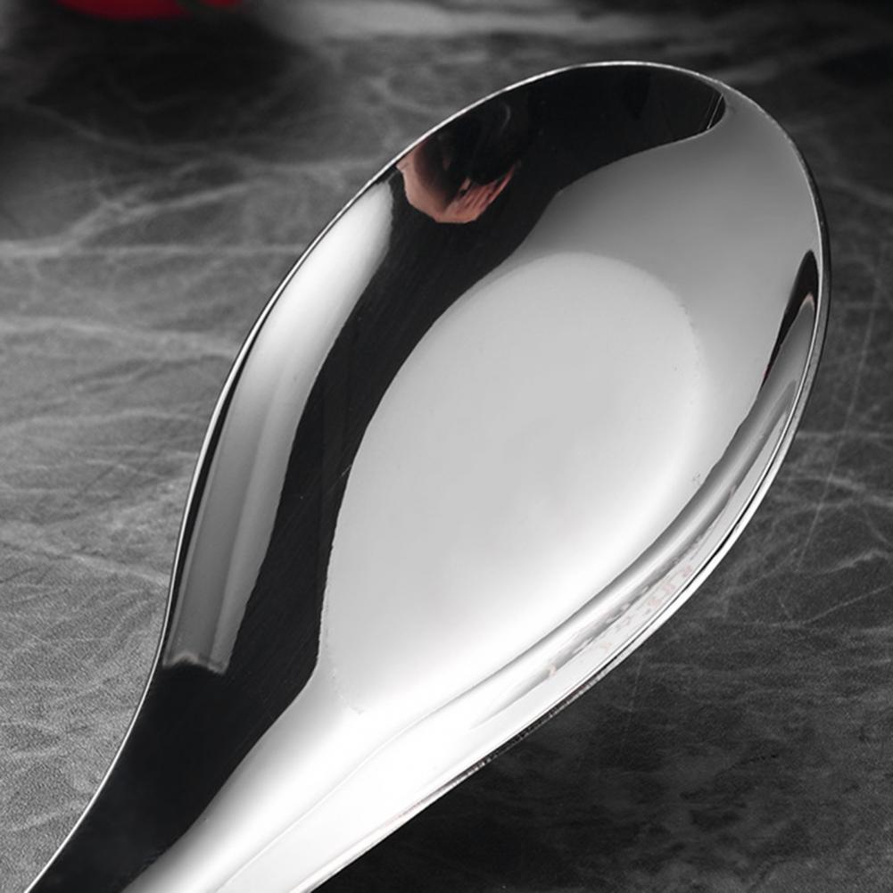 Easy to Clean Spoon Stainless Steel Soup Spoons Mirror Polished Long Handle Dinner Spoons for Bouillon Dessert Cereal Thai Miso