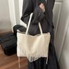 Bolsa de Palha Tecida Bolsa Feminina Bolsas de Ombro de Couro Moda Bolsas Tote de Grande Capacidade Bolsas Transversais Bolsas de Mensageiro de Viagem
