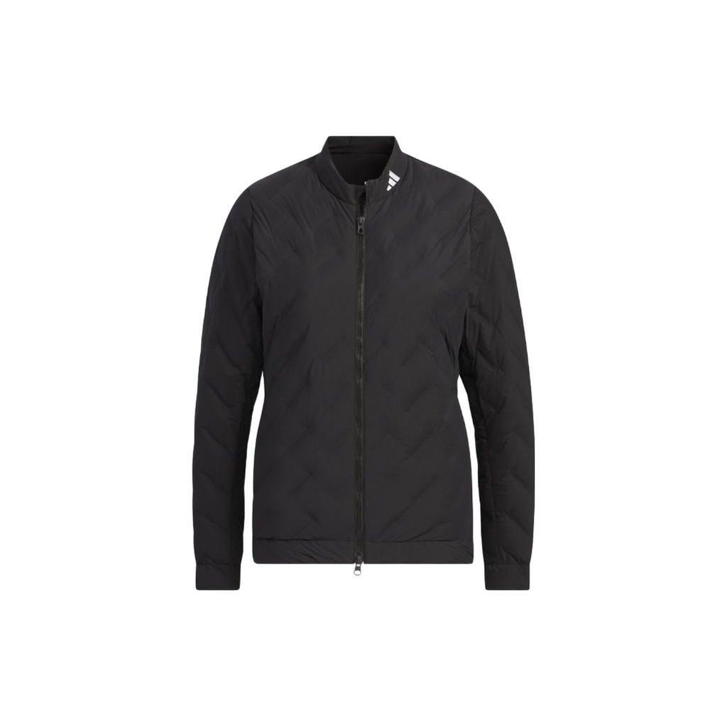 Adidas 670 Padded Solid Color Zip Stand Collar Long Sleeve Down Jacket Women Jackets Black HZ6123