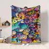 1Pc Monsters Inc Characters Collage Flannel Blanket, Soft And Comfortable, Casual Warm, Camping Travel, Christmas, Halloween Xmas Gift S1668