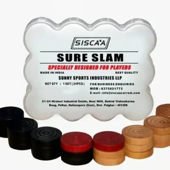 WMX Kid,Teen,Adult Siscaa Carrom Coin Carrom Board Accessory Approved & Used In National Tournament Held By Carrom Federation Of India (Sure Slam)