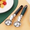Comfortable Handle Ice Cream Scoop with Ball Fetching Device Hanging Hole Multi-functional Stainless Steel Cookie Dough Spoon Dessert Tool