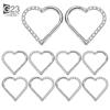 10Pc ASTM F136 Titanium Daith Heart Earring Hoop Cartilage Tragus Helix Rings Hinged Segment Hoop with Clear CZ