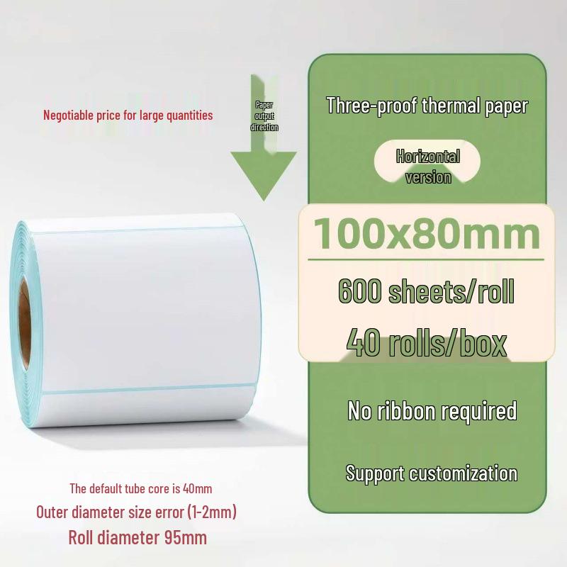 Samoprzylepne etykiety termiczne na kody kreskowe 100×150 mm - Trwałe i wodoodporne do logistyki