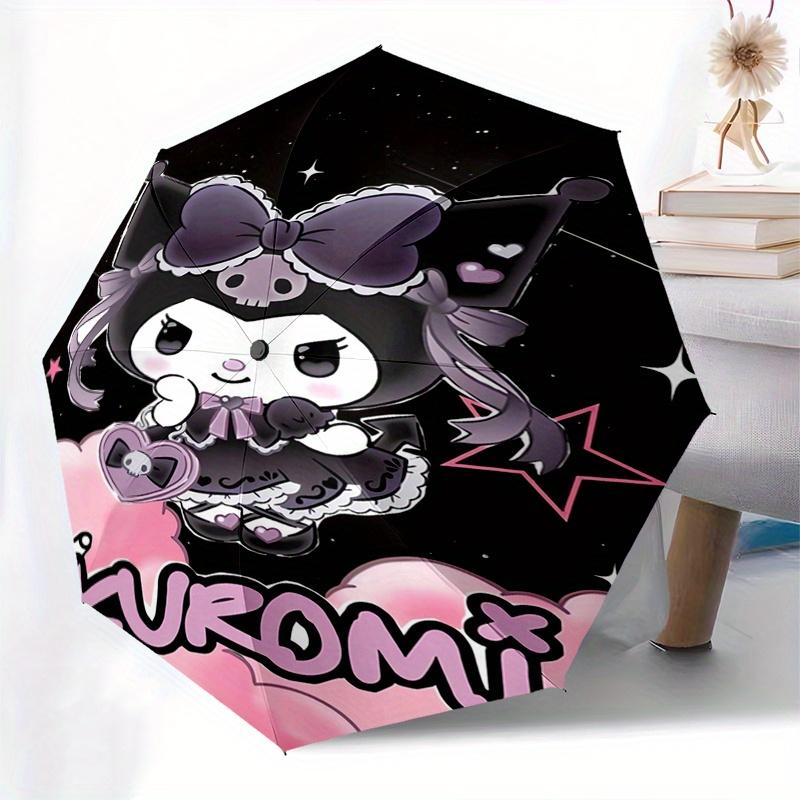 Kuromi,Gothic Lolita Automatic Umbrella-Foldable, Durable 8-Bone Design, Compact and Stylish, Great for Camping, Halloween, Christmas, Mothe