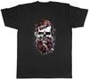 Hipster Bearded Skull Mens T-Shirt Rock Gothic Beard Barber Unisex Tee Gift