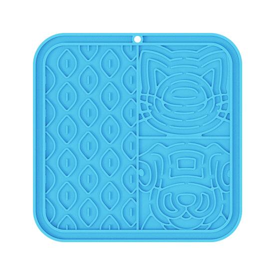 Pet Slow Food Mat with Suction Cups Four-Zone Pet Food Tray for Slow