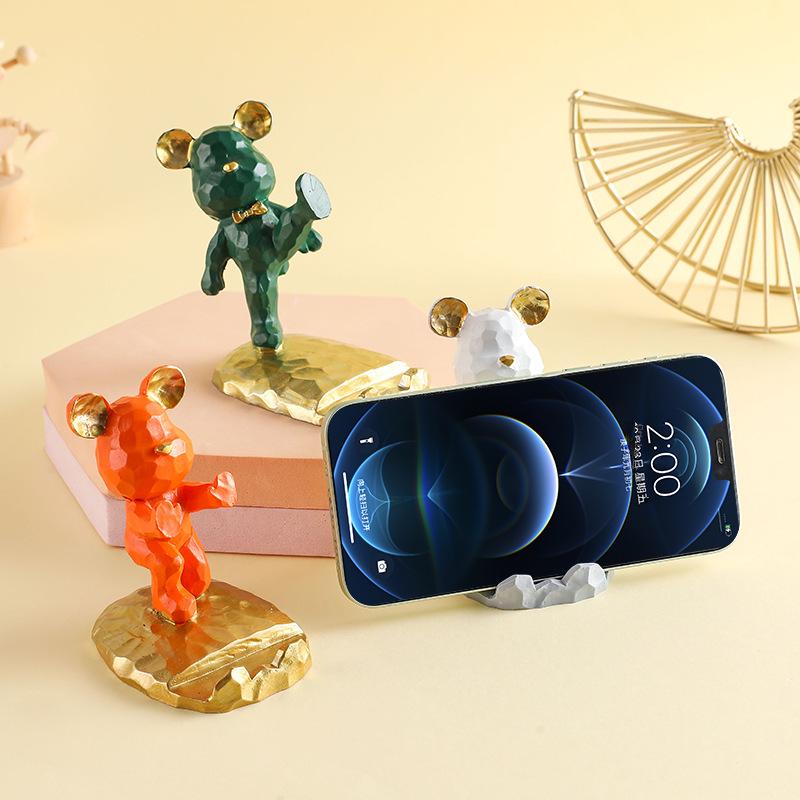 Support de Tablette Ours Violent Mignon Ornement en Résine