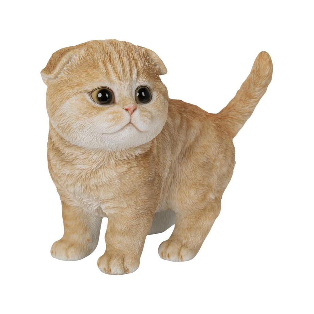 Ubia Scottish Fold with Drop 18 X X 15 Garden Left-Facing Ears, Brown, 10.5 Cm, Figurine, Animal, Decor, Cat, H24084-1