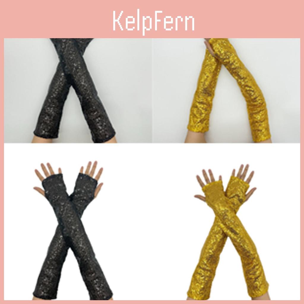 1pair Glitter Reflective Sequins Gloves Long Gloves Comfortable Breathable Glove For Costume Parties